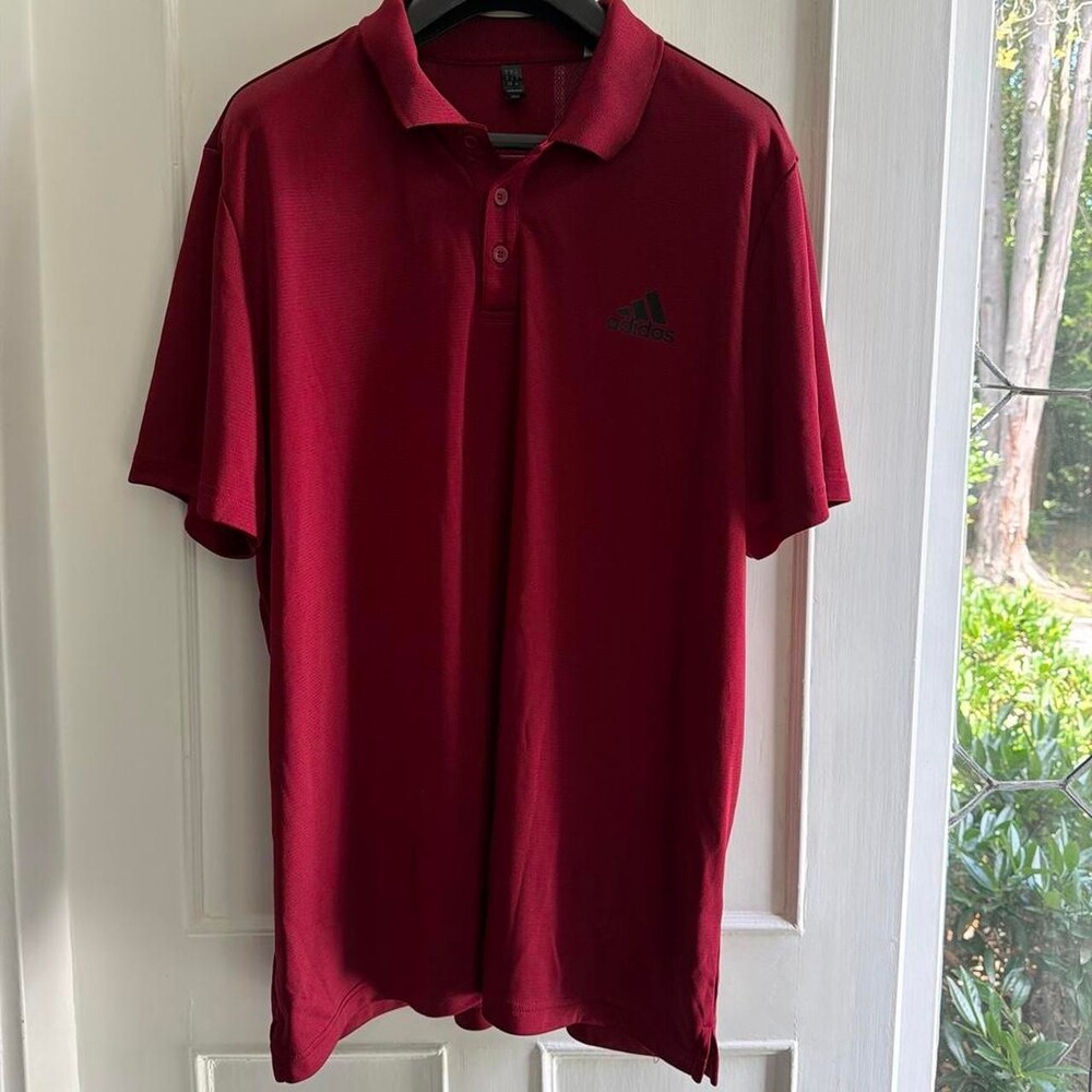 Adidas burgundy polo shirt #polo #athletic #golf